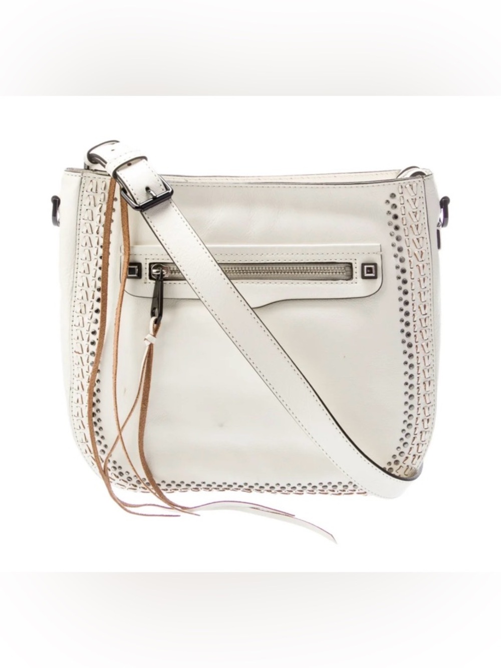 Rebecca Minkoff Regan Feed Studded Crossbody Bag with Braided Leather Accents